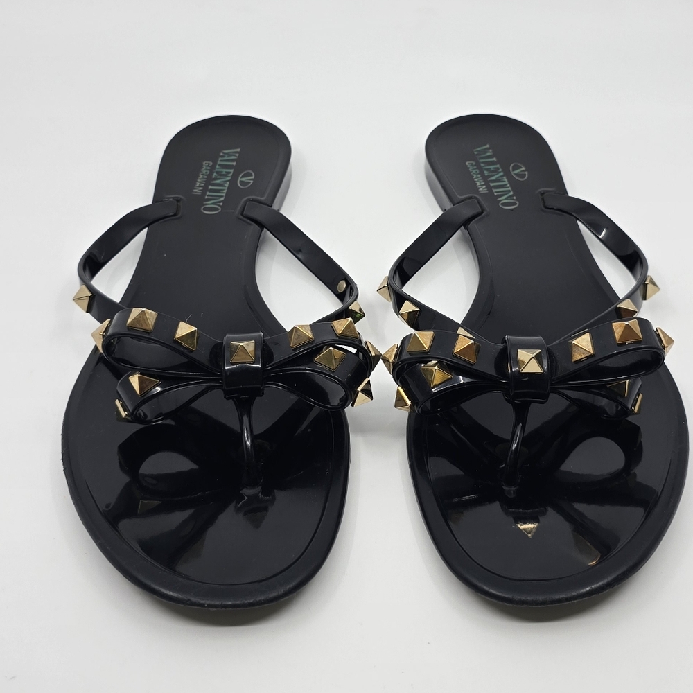 Valentino Rockstud Bow Rubber Slippers 40